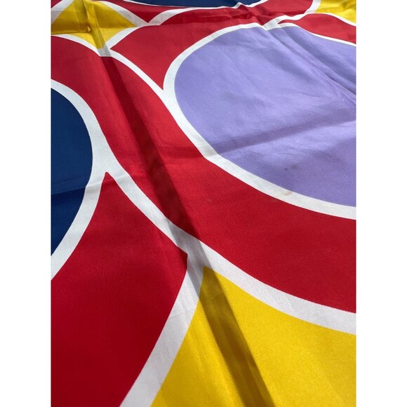 Vintage Geometric Abstract Circle Square Silk Scarf Lightweight Multi Circles - Picture 4 of 4